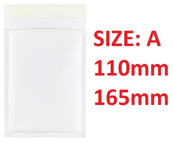 200x Size A 110mm x 165mm White Padded Bubble Envelopes