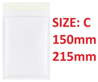100x Size C 150mm x 215mm White Padded Bubble Envelopes