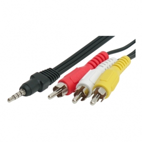 3.5mm Male Jack to 3x Male RCA Cinch Audio...