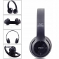 P47 Black Wireless Foldable Stereo Headphones Bluetooth V5 + Mic