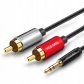 3m Premium 3.5mm Jack Male to 2x RCA Audio Gold Cable Cinch
