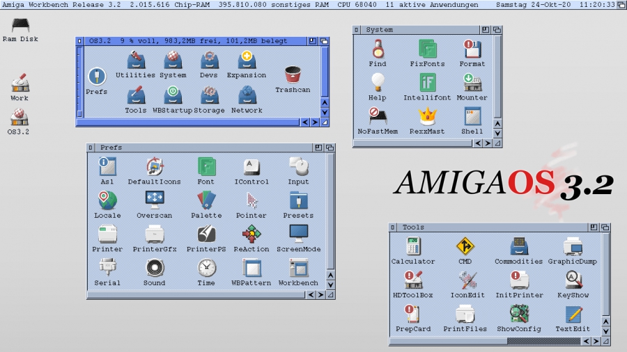 Amiga Workbench OS 3.2 CD + Kickstart ROM 3.2.2 for Amiga 1200