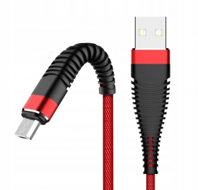 1m Red-Black Rainforced Micro USB Quick...