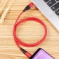 1m Nylon Type C USB Fast Quick Charge 3.0 3A Red Black Data