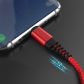 1m Nylon Type C USB Fast Quick Charge 3.0 3A Red Black Data