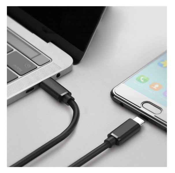 1m USB Type C Male to USB Type C Male Data Sync Black Cable 