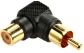 RCA 90 Degree Angle Male to RCA Female Adapter