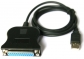 USB 2.0 to 25 Pin RS232 Cable DB25 Female Printer Adapter