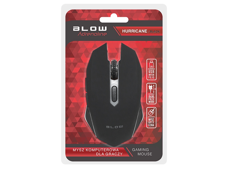Hurricane 1.5m Wired USB Optical Mouse for PC Laptop Computer