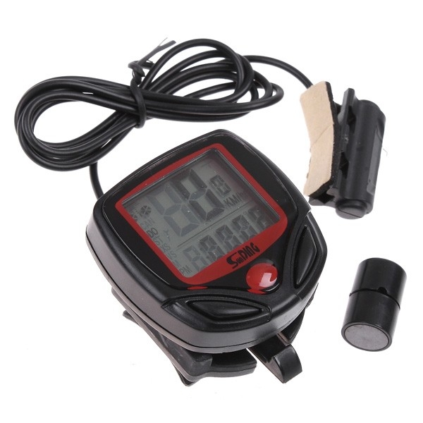 LCD Wired Waterproof Bike Speedometer Odometer Computer Battery