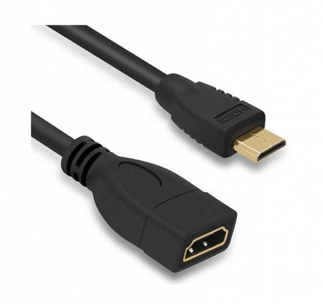 15cm Mini HDMI Adapter Cable Female A to Male C High Speed 3D 4K