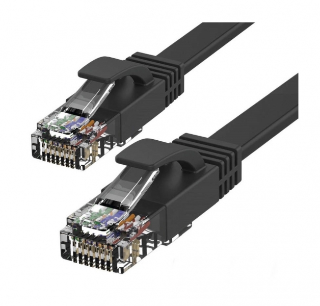 1m Flat CAT 6A Shielded Ethernet PC Router Net Cable RJ45