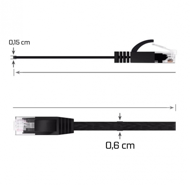 2m Flat CAT 6A Shielded Ethernet PC Router Net Cable RJ45