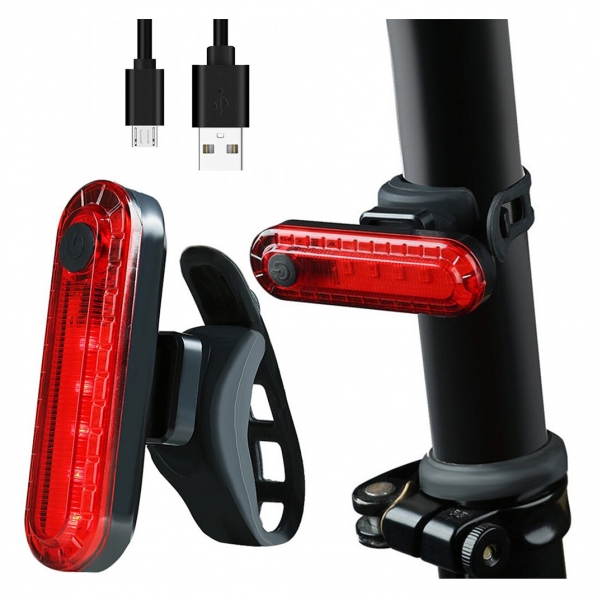 Set 1000lm LED Bicycle Bike Front Light Rear Light Red 1200mAh