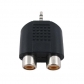 3.5mm stereo Jack to 2 RCA Cinch Socket Audio Adapter