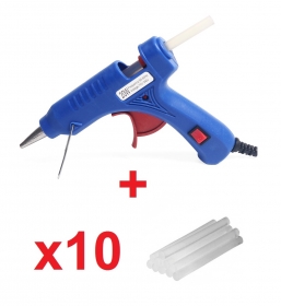 Power Hot Melt Glue Gun + 10x Glue Sticks...